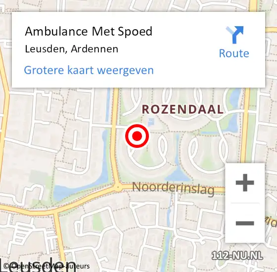 Locatie op kaart van de 112 melding: Ambulance Met Spoed Naar Leusden, Ardennen op 5 februari 2017 10:18