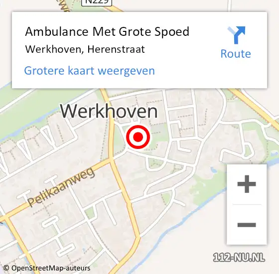 Locatie op kaart van de 112 melding: Ambulance Met Grote Spoed Naar Werkhoven, Herenstraat op 5 februari 2017 10:27