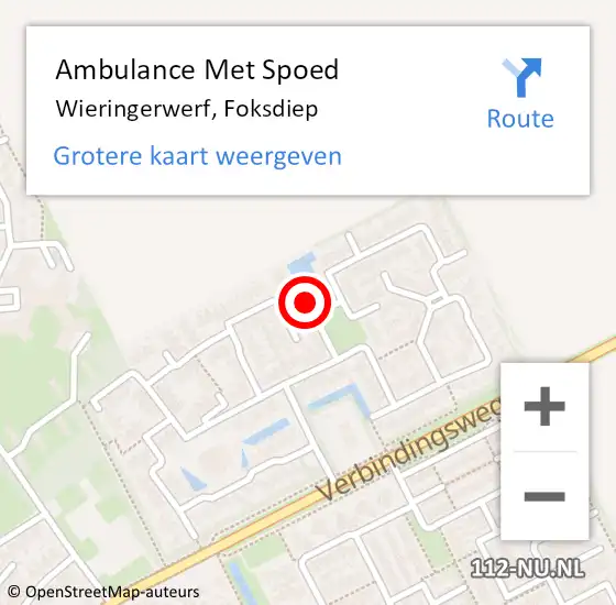 Locatie op kaart van de 112 melding: Ambulance Met Spoed Naar Wieringerwerf, Foksdiep op 5 februari 2017 10:45