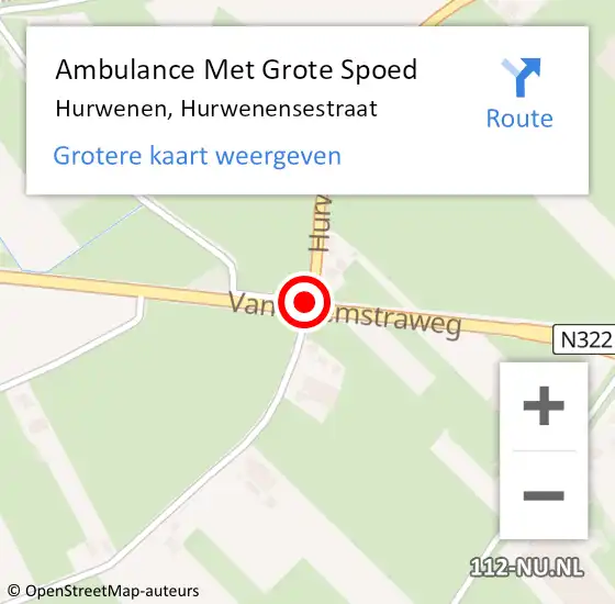 Locatie op kaart van de 112 melding: Ambulance Met Grote Spoed Naar Hurwenen, Hurwenensestraat op 5 februari 2017 11:28