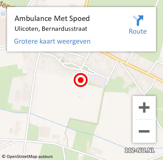 Locatie op kaart van de 112 melding: Ambulance Met Spoed Naar Ulicoten, Bernardusstraat op 5 februari 2017 11:32