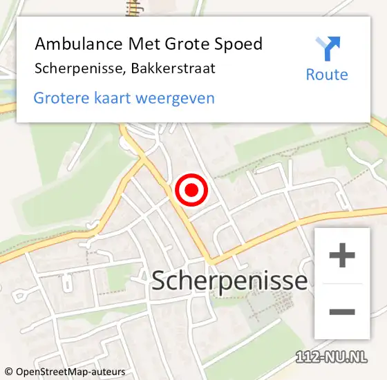 Locatie op kaart van de 112 melding: Ambulance Met Grote Spoed Naar Scherpenisse, Bakkerstraat op 5 februari 2017 13:33