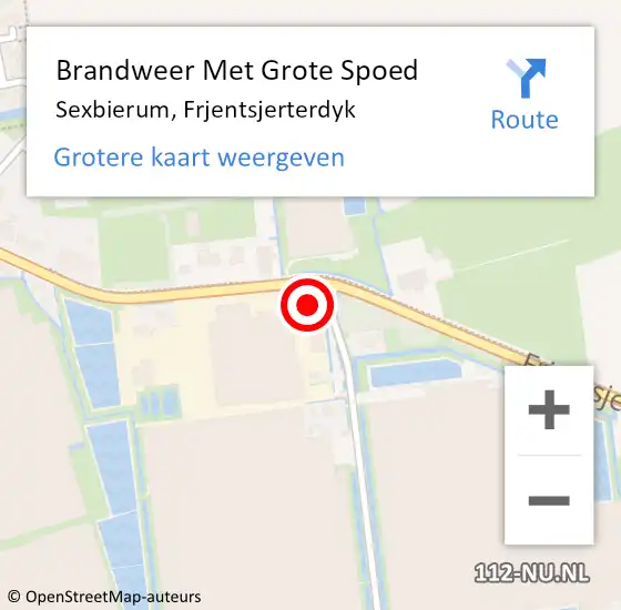 Locatie op kaart van de 112 melding: Brandweer Met Grote Spoed Naar Sexbierum, Frjentsjerterdyk op 10 januari 2014 07:53