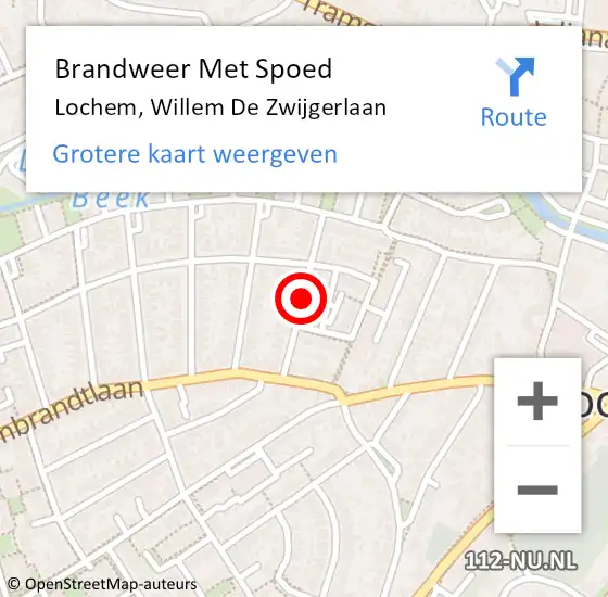 Locatie op kaart van de 112 melding: Brandweer Met Spoed Naar Lochem, Willem De Zwijgerlaan op 5 februari 2017 14:51