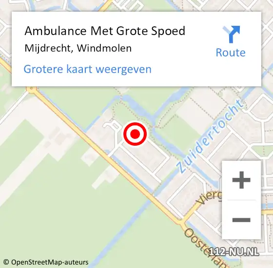 Locatie op kaart van de 112 melding: Ambulance Met Grote Spoed Naar Mijdrecht, Windmolen op 5 februari 2017 14:56