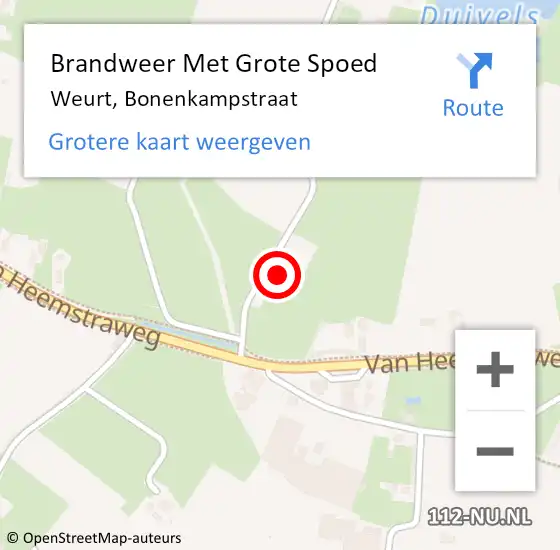 Locatie op kaart van de 112 melding: Brandweer Met Grote Spoed Naar Weurt, Bonenkampstraat op 5 februari 2017 15:39