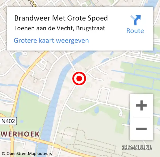 Locatie op kaart van de 112 melding: Brandweer Met Grote Spoed Naar Loenen aan de Vecht, Brugstraat op 5 februari 2017 17:41