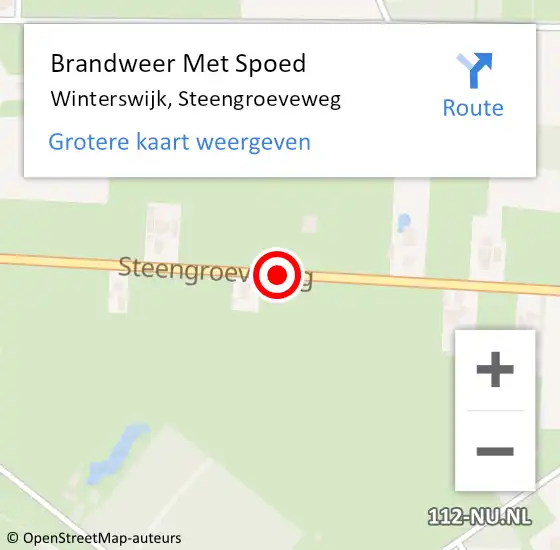 Locatie op kaart van de 112 melding: Brandweer Met Spoed Naar Winterswijk, Steengroeveweg op 5 februari 2017 18:24