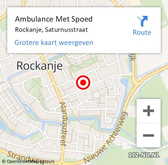 Locatie op kaart van de 112 melding: Ambulance Met Spoed Naar Rockanje, Saturnusstraat op 5 februari 2017 19:52