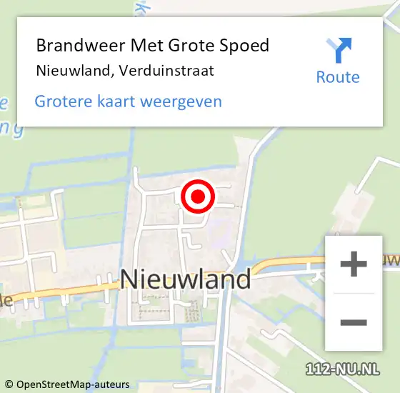 Locatie op kaart van de 112 melding: Brandweer Met Grote Spoed Naar Nieuwland, Verduinstraat op 5 februari 2017 20:07