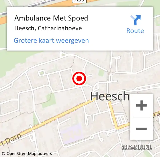 Locatie op kaart van de 112 melding: Ambulance Met Spoed Naar Heesch, Catharinahoeve op 5 februari 2017 22:11