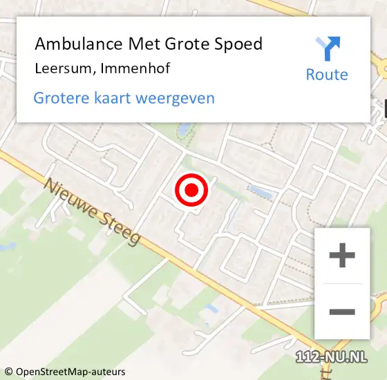 Locatie op kaart van de 112 melding: Ambulance Met Grote Spoed Naar Leersum, Immenhof op 5 februari 2017 22:54