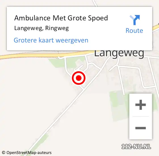 Locatie op kaart van de 112 melding: Ambulance Met Grote Spoed Naar Langeweg, Ringweg op 6 februari 2017 00:04