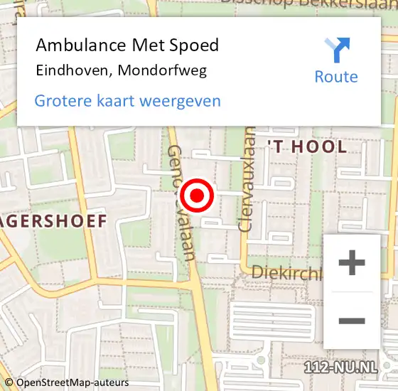 Locatie op kaart van de 112 melding: Ambulance Met Spoed Naar Eindhoven, Mondorfweg op 6 februari 2017 02:49