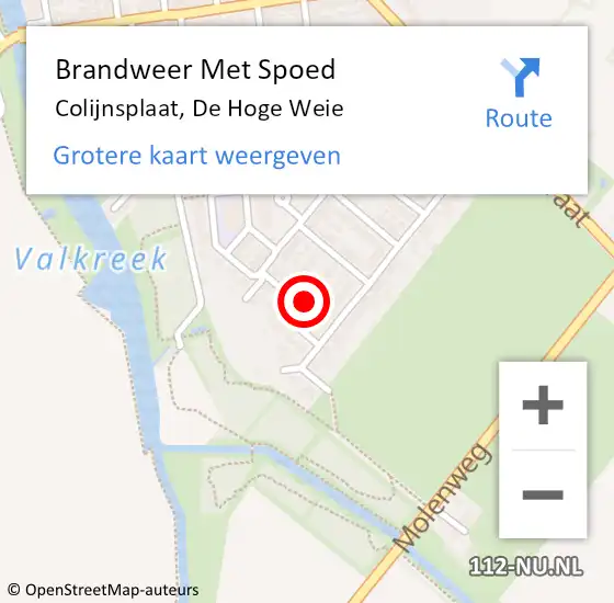 Locatie op kaart van de 112 melding: Brandweer Met Spoed Naar Colijnsplaat, De Hoge Weie op 6 februari 2017 03:58