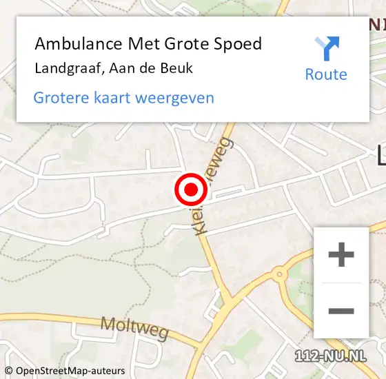 Locatie op kaart van de 112 melding: Ambulance Met Grote Spoed Naar Landgraaf, Aan de Beuk op 10 januari 2014 08:50