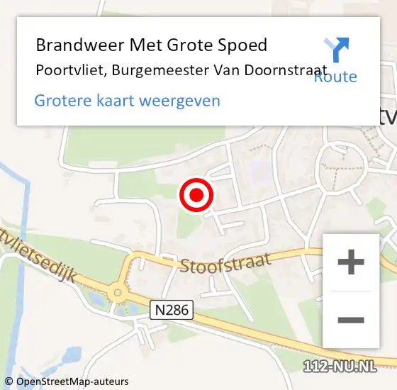 Locatie op kaart van de 112 melding: Brandweer Met Grote Spoed Naar Poortvliet, Burgemeester Van Doornstraat op 6 februari 2017 08:44