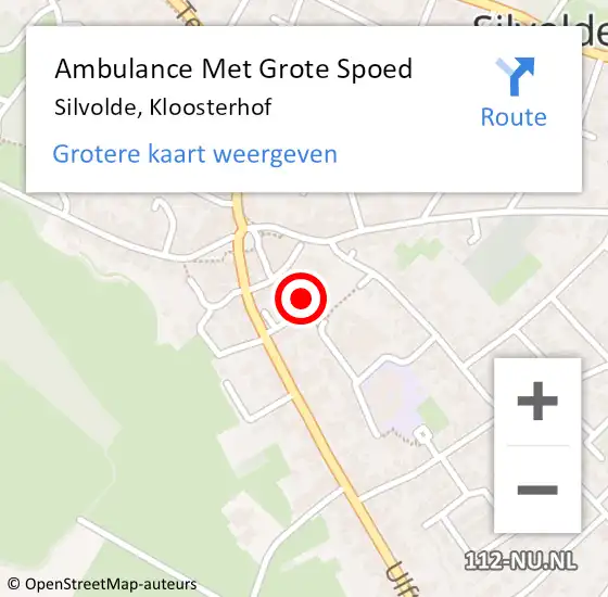 Locatie op kaart van de 112 melding: Ambulance Met Grote Spoed Naar Silvolde, Kloosterhof op 6 februari 2017 09:45