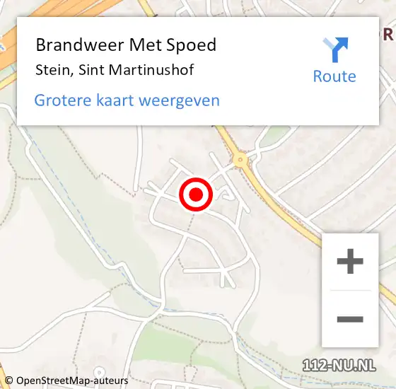 Locatie op kaart van de 112 melding: Brandweer Met Spoed Naar Stein, Sint Martinushof op 6 februari 2017 09:49