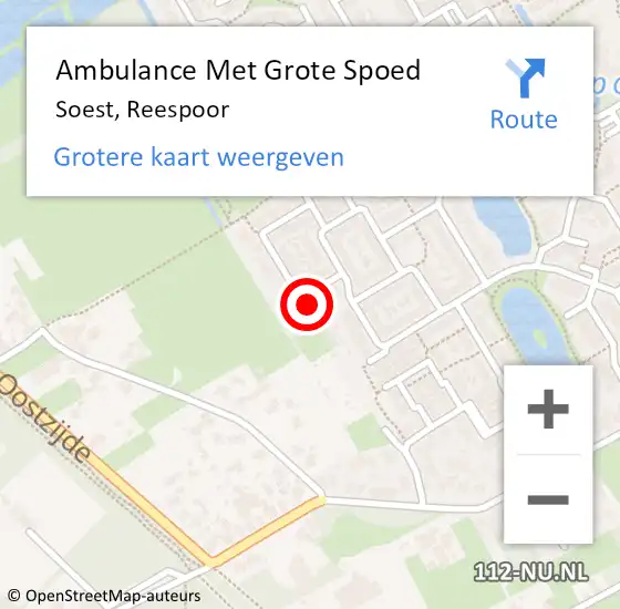 Locatie op kaart van de 112 melding: Ambulance Met Grote Spoed Naar Soest, Reespoor op 6 februari 2017 10:18