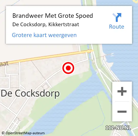 Locatie op kaart van de 112 melding: Brandweer Met Grote Spoed Naar De Cocksdorp, Kikkertstraat op 6 februari 2017 13:28