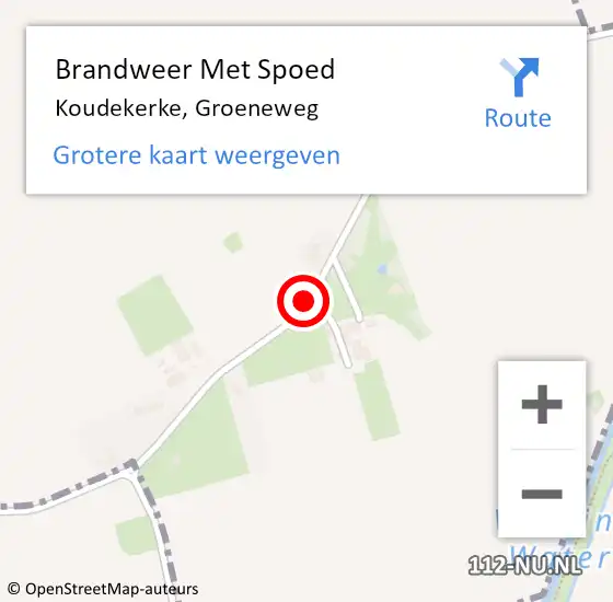 Locatie op kaart van de 112 melding: Brandweer Met Spoed Naar Koudekerke, Groeneweg op 6 februari 2017 14:29