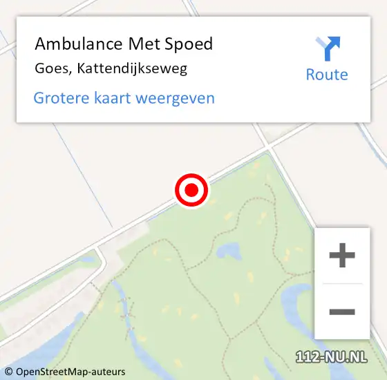 Locatie op kaart van de 112 melding: Ambulance Met Spoed Naar Goes, Kattendijkseweg op 6 februari 2017 14:52