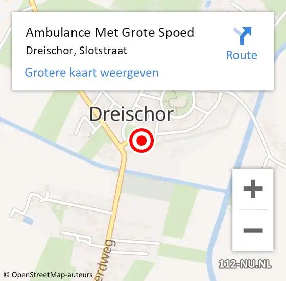 Locatie op kaart van de 112 melding: Ambulance Met Grote Spoed Naar Dreischor, Slotstraat op 6 februari 2017 16:34