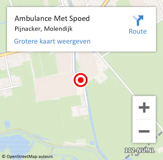 Locatie op kaart van de 112 melding: Ambulance Met Spoed Naar Pijnacker, Molendijk op 6 februari 2017 16:47