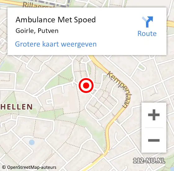 Locatie op kaart van de 112 melding: Ambulance Met Spoed Naar Goirle, Putven op 6 februari 2017 17:00