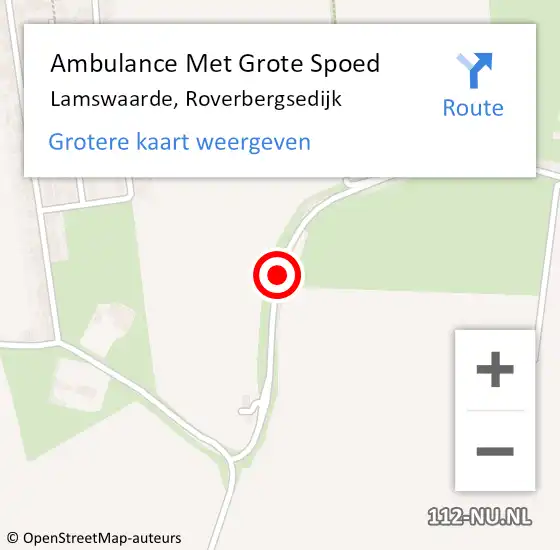 Locatie op kaart van de 112 melding: Ambulance Met Grote Spoed Naar Lamswaarde, Roverbergsedijk op 6 februari 2017 19:03