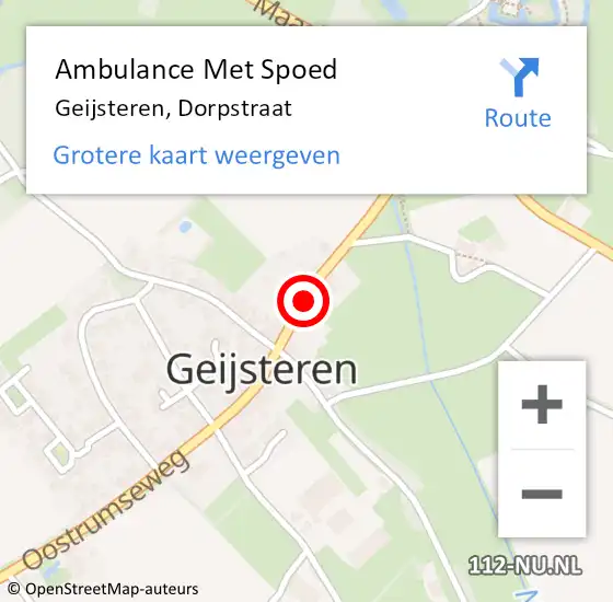 Locatie op kaart van de 112 melding: Ambulance Met Spoed Naar Geijsteren, Dorpstraat op 10 januari 2014 10:05