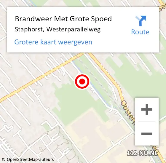 Locatie op kaart van de 112 melding: Brandweer Met Grote Spoed Naar Staphorst, Westerparallelweg op 6 februari 2017 19:48