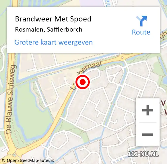 Locatie op kaart van de 112 melding: Brandweer Met Spoed Naar Rosmalen, Saffierborch op 6 februari 2017 20:37