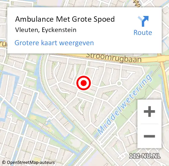 Locatie op kaart van de 112 melding: Ambulance Met Grote Spoed Naar Vleuten, Eyckenstein op 6 februari 2017 23:01