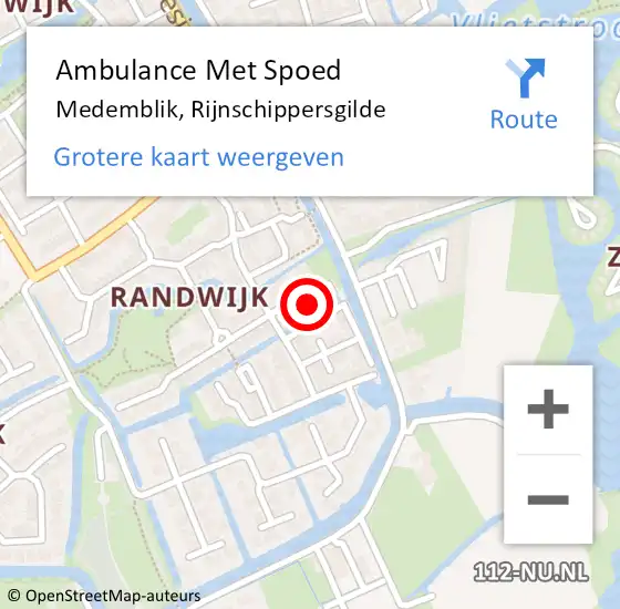 Locatie op kaart van de 112 melding: Ambulance Met Spoed Naar Medemblik, Rijnschippersgilde op 6 februari 2017 23:26