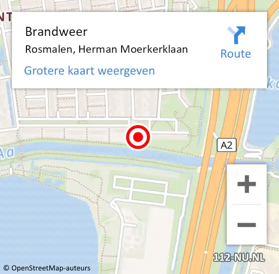 Locatie op kaart van de 112 melding: Brandweer Rosmalen, Herman Moerkerklaan op 7 februari 2017 01:37