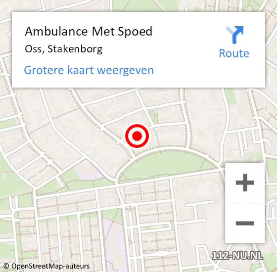 Locatie op kaart van de 112 melding: Ambulance Met Spoed Naar Oss, Stakenborg op 7 februari 2017 01:58