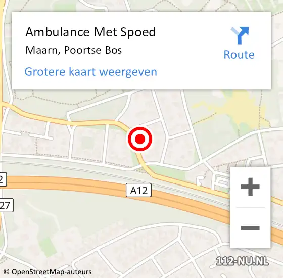 Locatie op kaart van de 112 melding: Ambulance Met Spoed Naar Maarn, Poortse Bos op 7 februari 2017 10:20