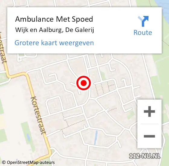 Locatie op kaart van de 112 melding: Ambulance Met Spoed Naar Wijk en Aalburg, De Galerij op 7 februari 2017 10:30