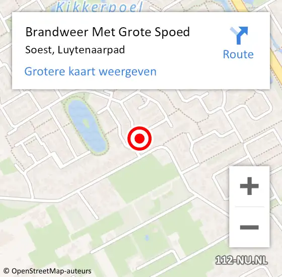 Locatie op kaart van de 112 melding: Brandweer Met Grote Spoed Naar Soest, Luytenaarpad op 7 februari 2017 10:50