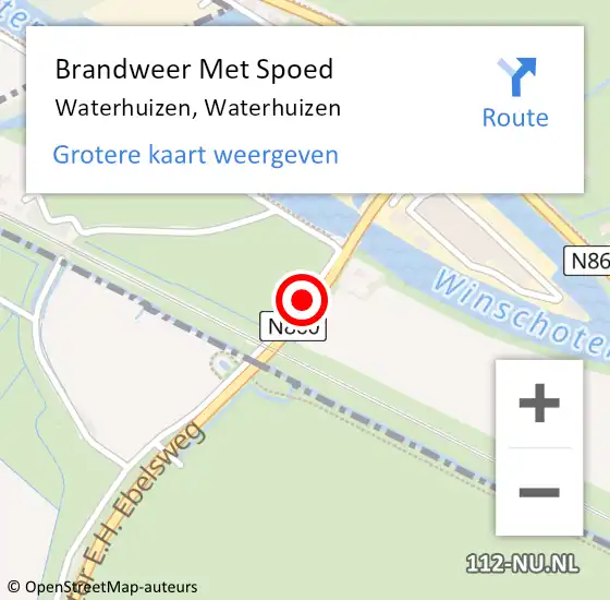Locatie op kaart van de 112 melding: Brandweer Met Spoed Naar Waterhuizen, Waterhuizen op 7 februari 2017 11:58