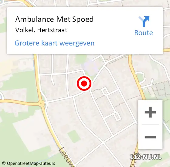 Locatie op kaart van de 112 melding: Ambulance Met Spoed Naar Volkel, Hertstraat op 7 februari 2017 12:29