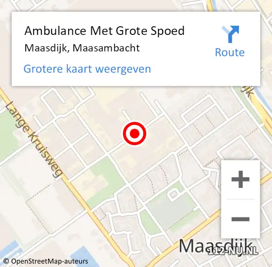 Locatie op kaart van de 112 melding: Ambulance Met Grote Spoed Naar Maasdijk, Maasambacht op 7 februari 2017 12:57