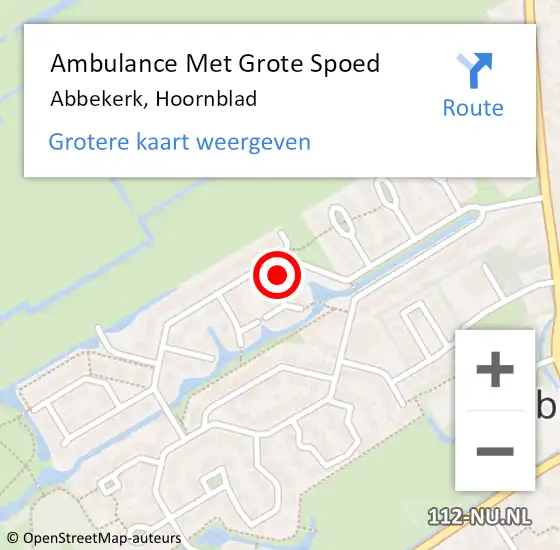 Locatie op kaart van de 112 melding: Ambulance Met Grote Spoed Naar Abbekerk, Hoornblad op 7 februari 2017 14:05