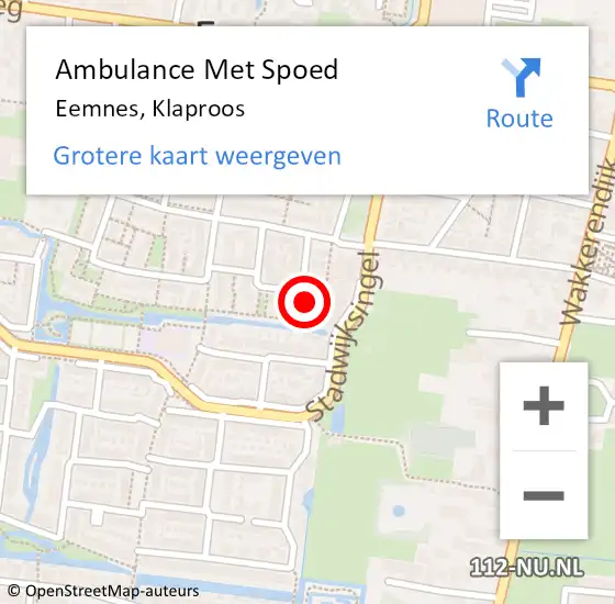 Locatie op kaart van de 112 melding: Ambulance Met Spoed Naar Eemnes, Klaproos op 7 februari 2017 14:58