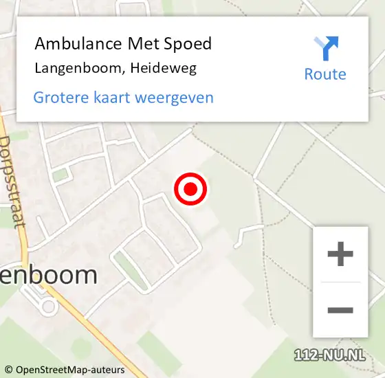 Locatie op kaart van de 112 melding: Ambulance Met Spoed Naar Langenboom, Heideweg op 7 februari 2017 16:37