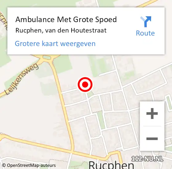 Locatie op kaart van de 112 melding: Ambulance Met Grote Spoed Naar Rucphen, van den Houtestraat op 7 februari 2017 17:03