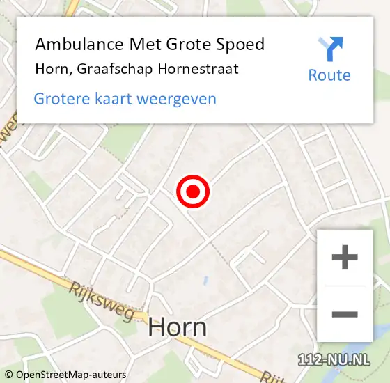 Locatie op kaart van de 112 melding: Ambulance Met Grote Spoed Naar Horn, Graafschap Hornestraat op 7 februari 2017 17:07