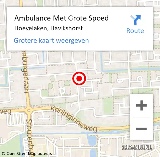 Locatie op kaart van de 112 melding: Ambulance Met Grote Spoed Naar Hoevelaken, Havikshorst op 10 januari 2014 11:32